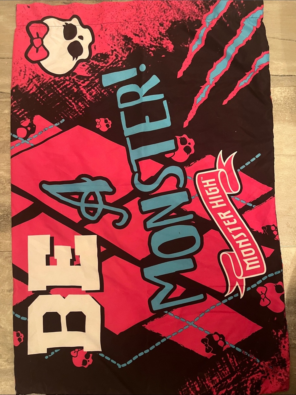 Monster High Graphic Pop Art Pillowcase- Pink, Black & White